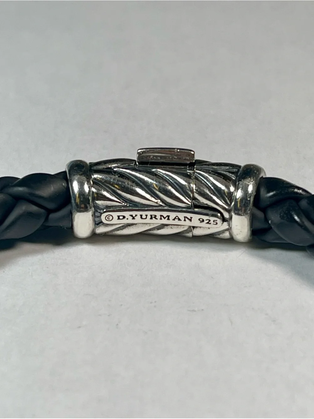 David Yurman 8mm Rubber Bracelet with Silver-Tone Clasp size M